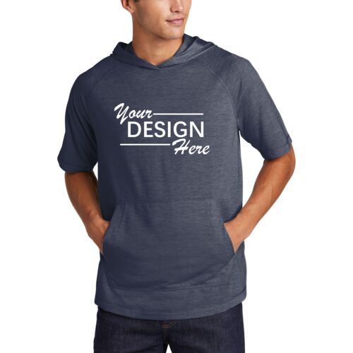 PosiCharge ® Tri Blend Wicking Short Sleeve Hoodie Thumbnail